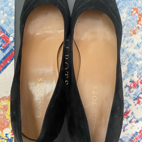 Talbots 8 1/2 B Suede Black Mid Heel Pumps Shoes w/Box - Picture 7 of 9